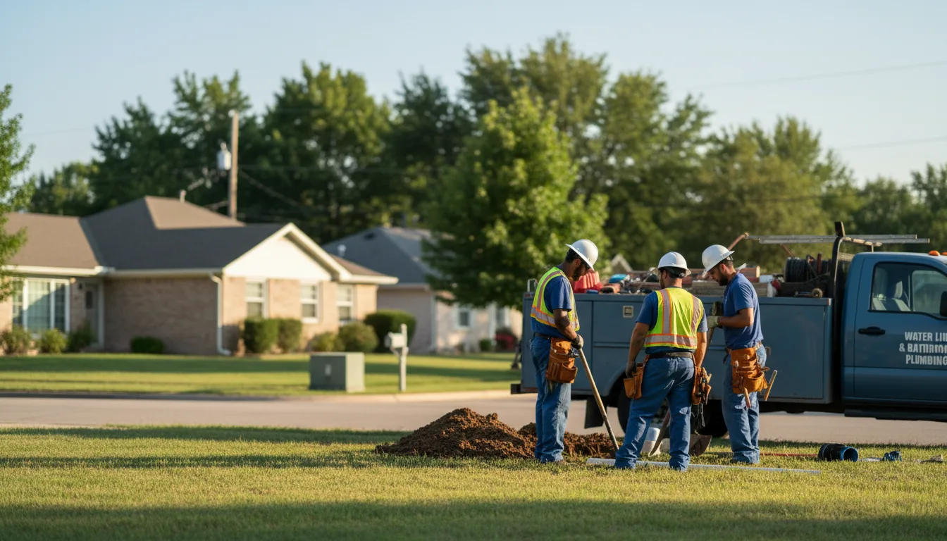 Residential water line and bathroom plumbing service in Watson, OK